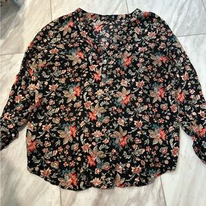 Express Floral Black Blouse